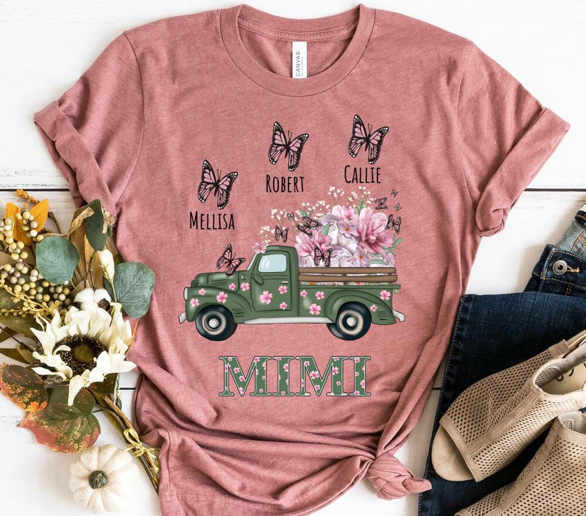 Mom & Mini Garden Truck Personalized T-Shirt