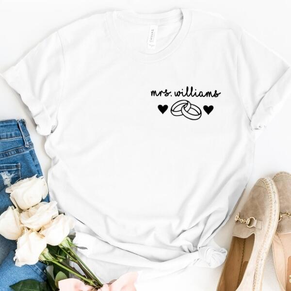 Mrs Personalized With Ring Tee