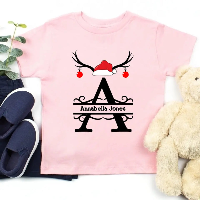 Personalized Initial Christmas T-Shirt