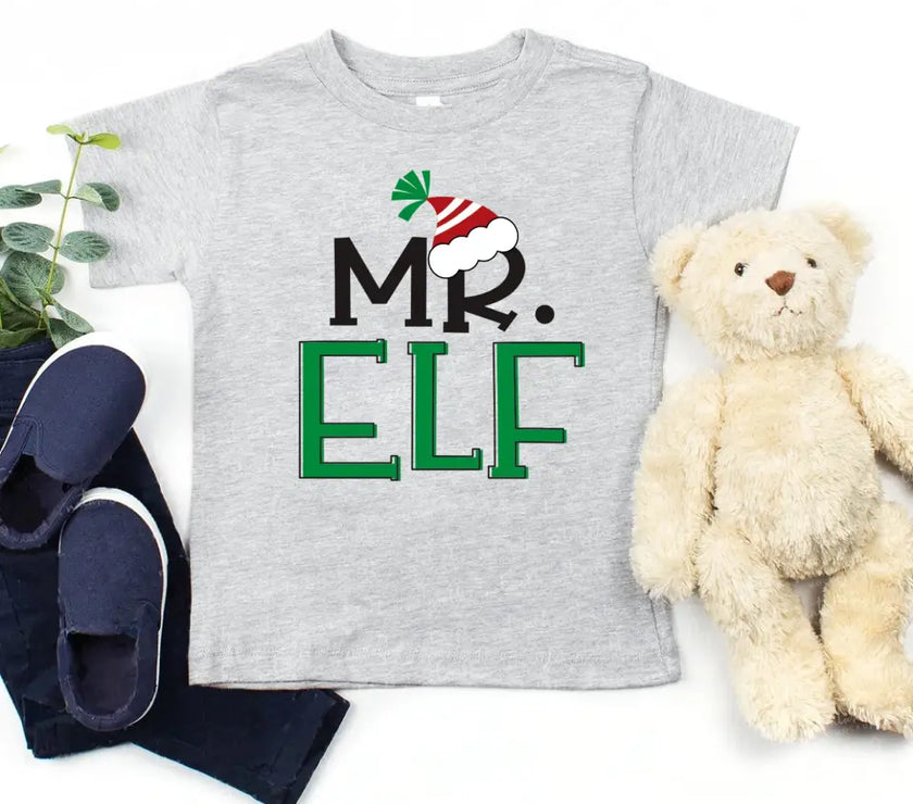 Mr And Mrs Elf Raised By Elves Family Tee