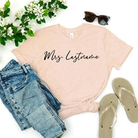 Mrs. Personalized Last Name Crewneck Top