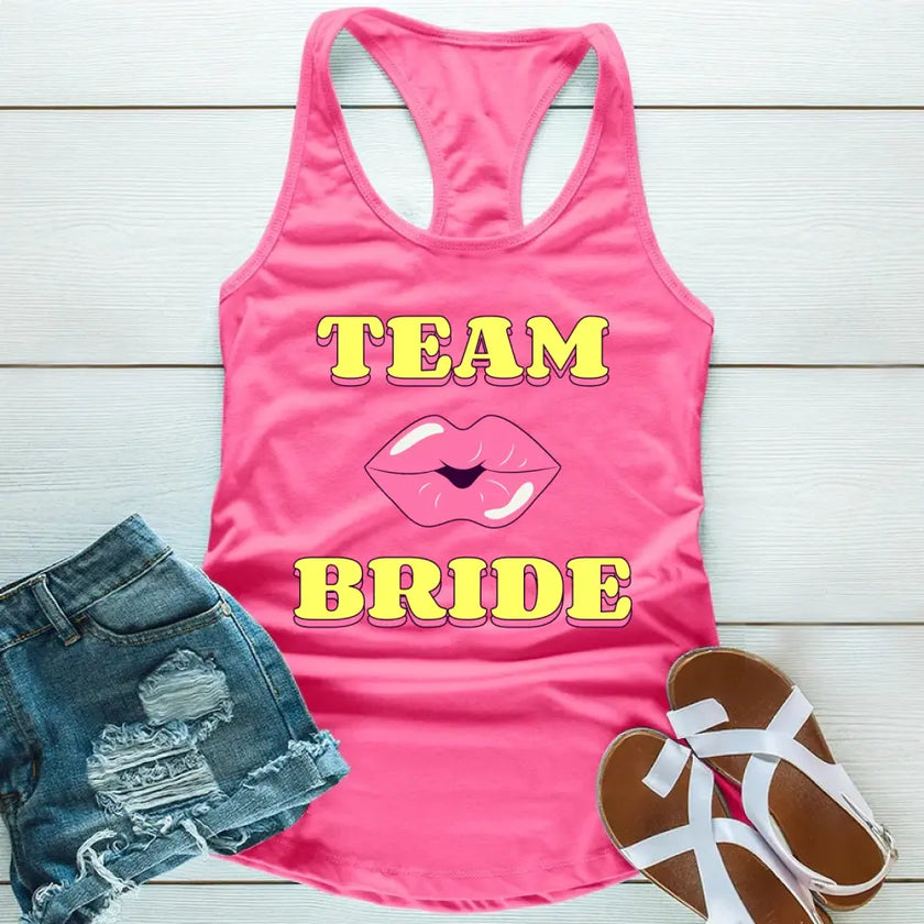 🍾 Team Bride & The Bride 💍 Bachelorette Party Matching Tank Tops