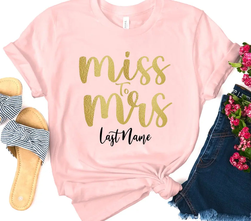 Miss to Mrs Last Name Personalized Top