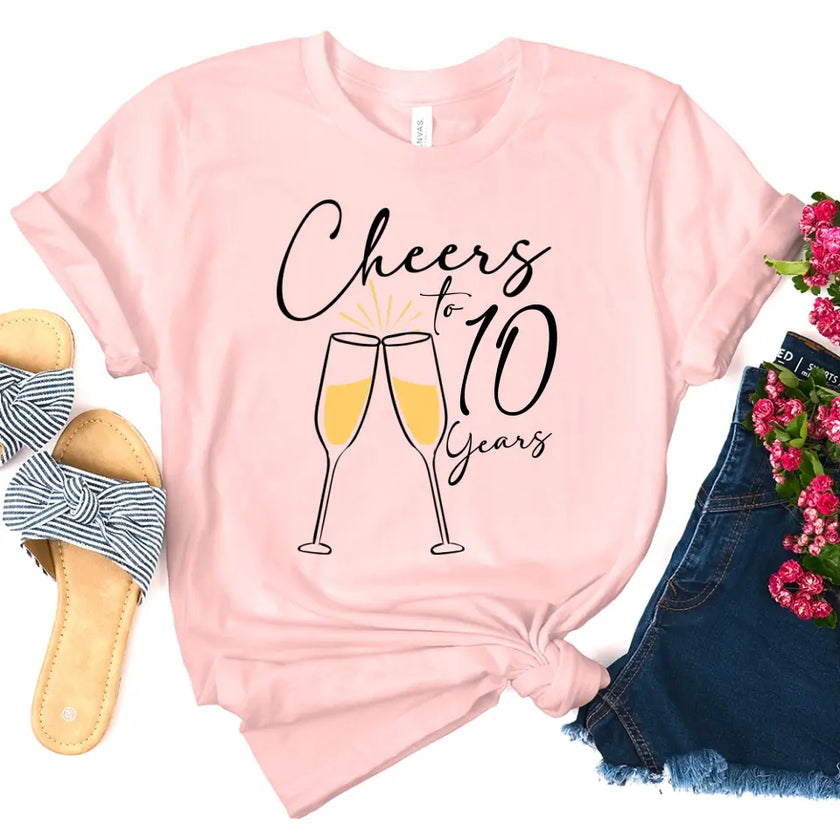 Cheers To Anniversary Personalized Years Top