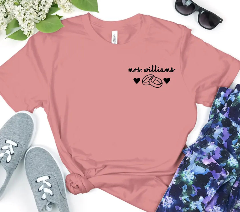 Mrs Personalized With Ring Tee