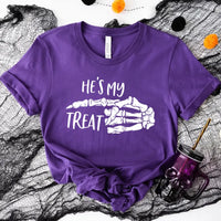 My Trick and My Treat Pointing Halloween Couples Tee