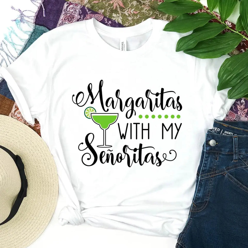 🍸 Margaritas With My Señoritas 💎 Bachelorette Party Matching T-Shirts