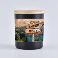 Sunset Over Mountains Couples Candle