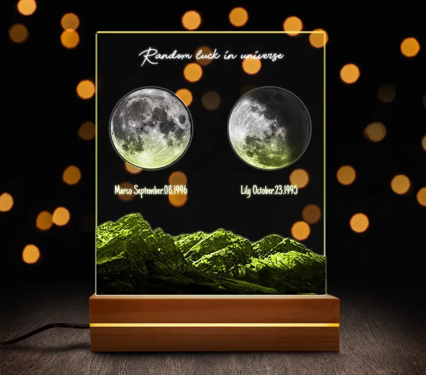 Personalized Moon Phases Plaque Cover LED Lamp