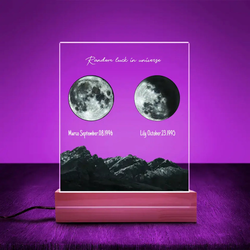 Personalized Moon Phases Plaque Cover LED Lamp