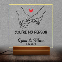 Personalized Hand Holding Couple Plaque Cover LED Lamp