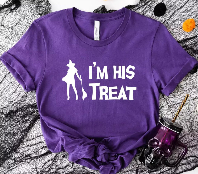 His Trick and Her Treat Couples Halloween Tees