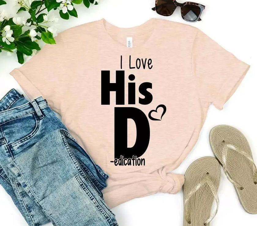 I Love Her P I Love His D T-Shirt