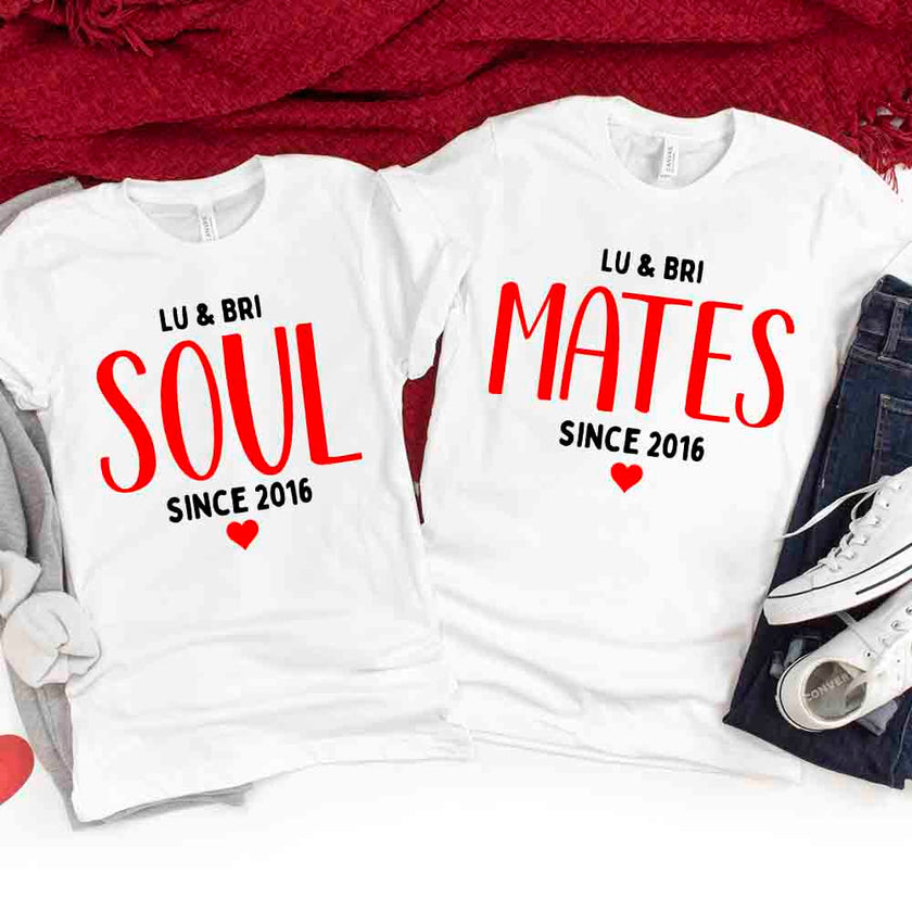 Soul Mates Since personalized Couples T-Shirt