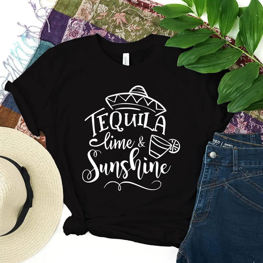 🍸 Tequila Lime and Sunshine Celebration Matching T-Shirts