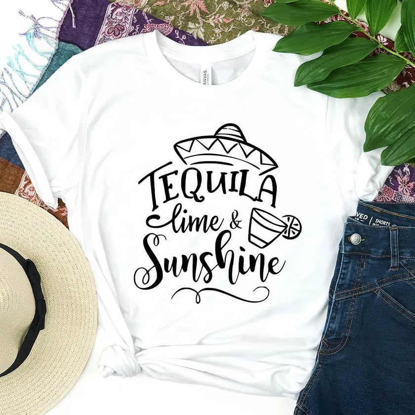 🍸 Tequila Lime and Sunshine Celebration Matching T-Shirts
