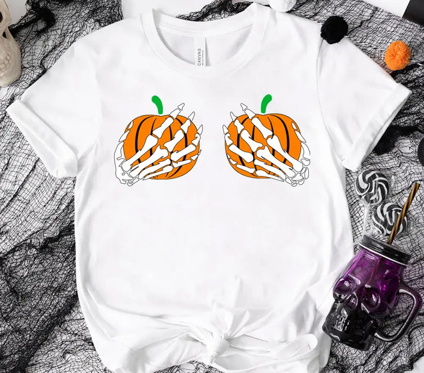Customizer - $12 TUESDAY | Double Pumpkin Funny Halloween T-Shirt