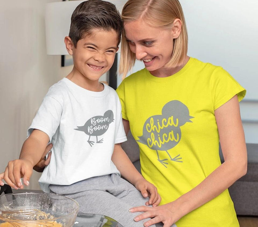 Customizer - Chica Chica Boom Boom Tee - Mom And Daughter Easter Tee