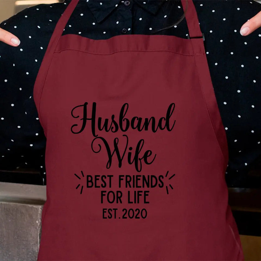 Customizer - Husband Wife Besties Personalized Apron