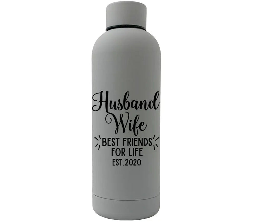 Customizer - Husband Wife Besties Personalized Rubber Bottle