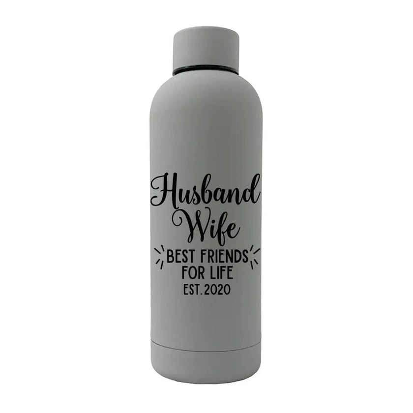 Customizer - Husband Wife Besties Personalized Rubber Bottle