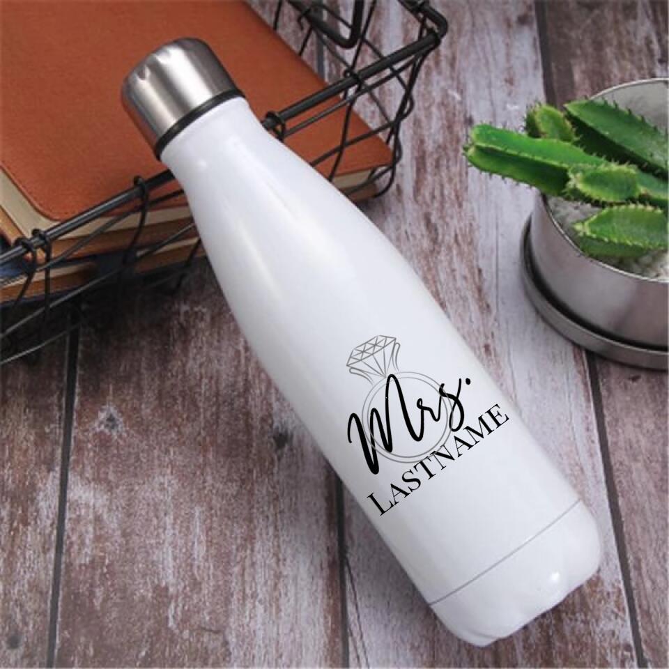 Customizer - Mrs With Ring Personalized 17oz Water Bottle