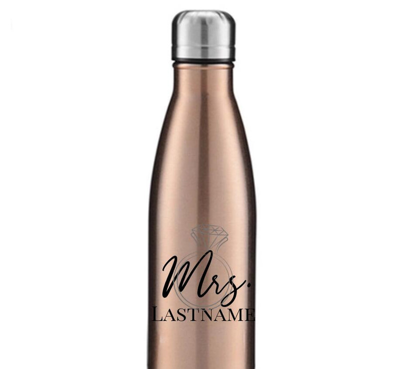 Customizer - Mrs With Ring Personalized 17oz Water Bottle