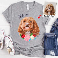 Customizer - Personalized Pet Owners Water Color Dog Portrait T-shirt