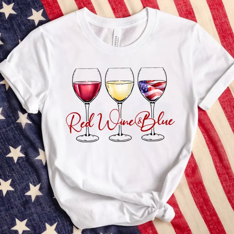 Customizer - Red Wine And Blue 4th Of July Festive Tee