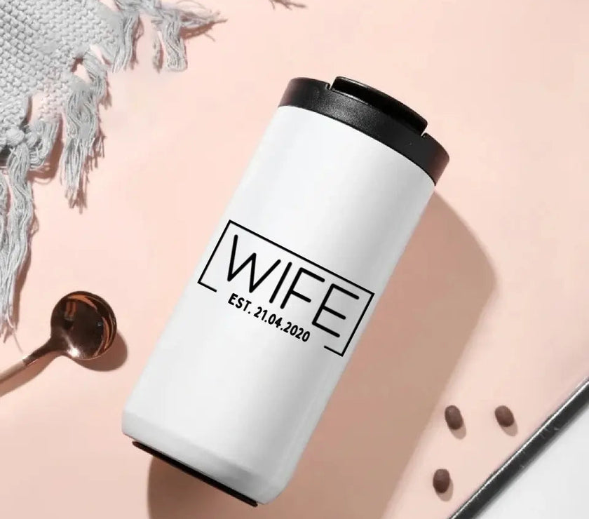 Customizer - Wife Hubs Established Personalized 14oz Coffee Tumbler