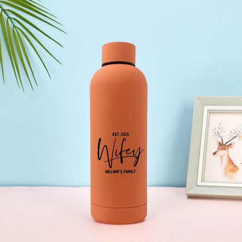 Customizer - Wifey Hubby Established Personalized 17oz Rubber Bottle