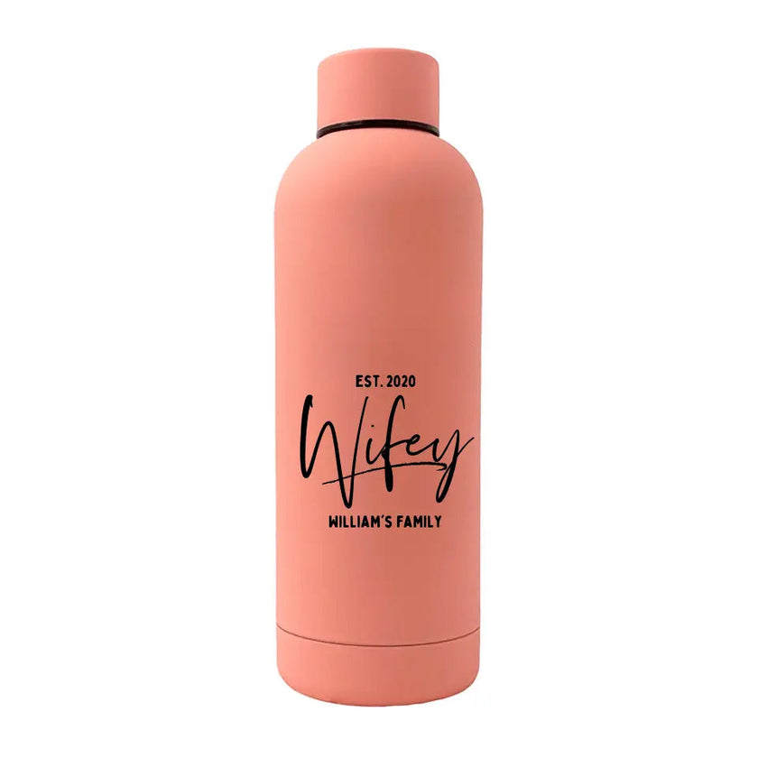 Customizer - Wifey Hubby Established Personalized 17oz Rubber Bottle