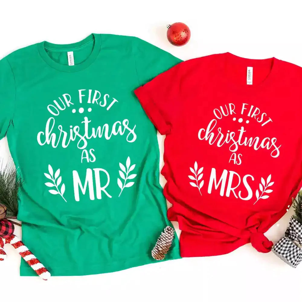 First Christmas As MR And MRS Couples Tee Bundle
