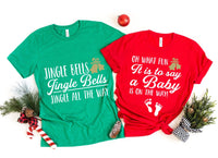 Jingling All the Way to Parenthood Couples Pregnancy Christmas Tees