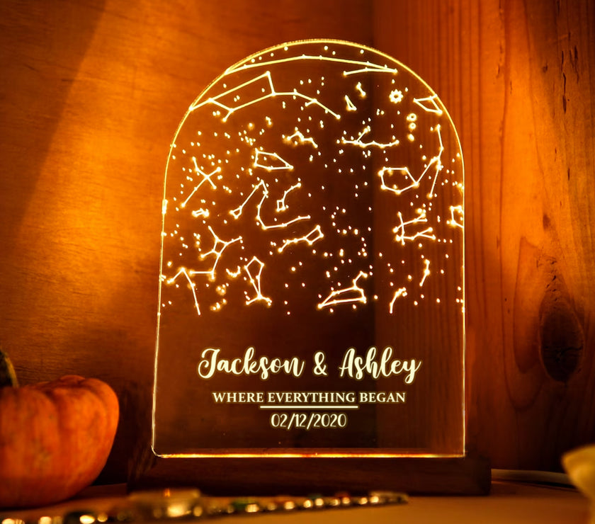 Personalized Constellation Domed Plaque Cover LED Lamp