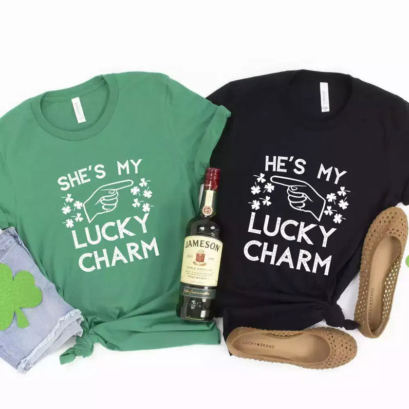 She's/He's My Lucky Charm Pointing Couples Tee