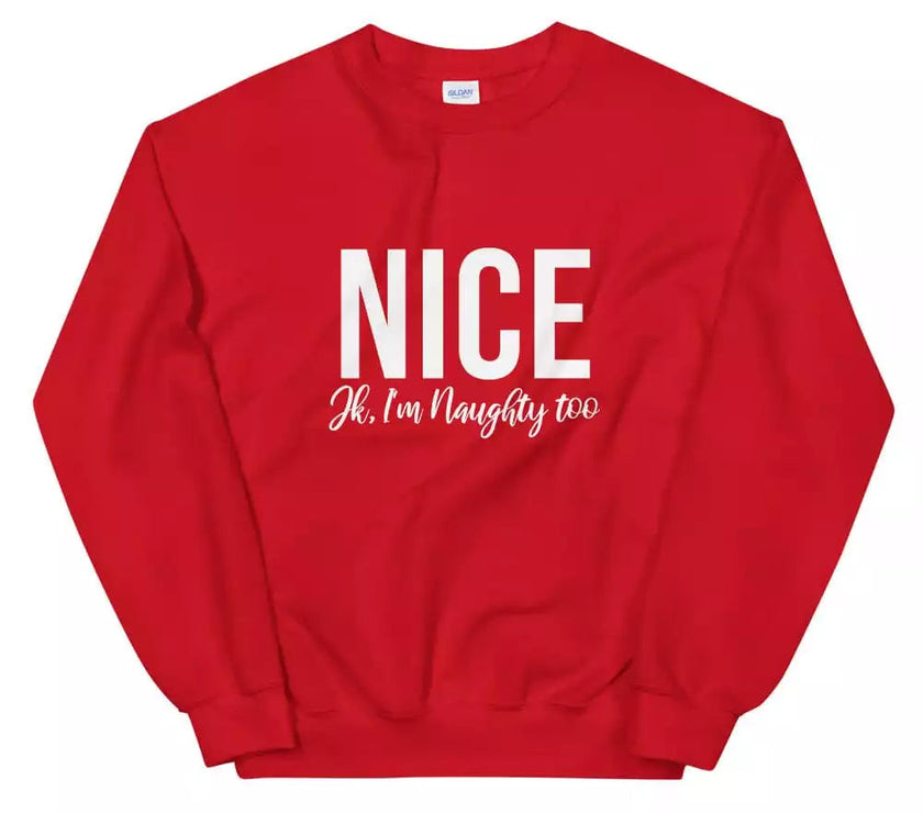 Christmas Naughty & Nice Couples Sweatshirt