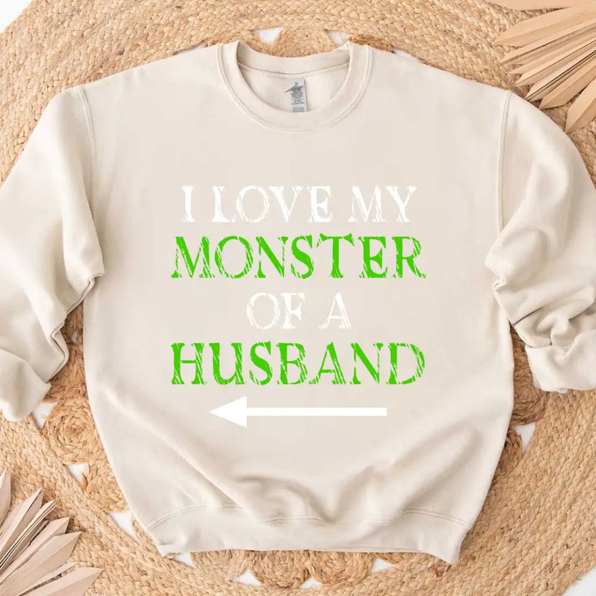 Witch of a Wife and Monster of a Husband Couples Sweatshirts