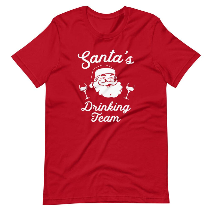 Christmas Santa's Drinking Team Red Tee