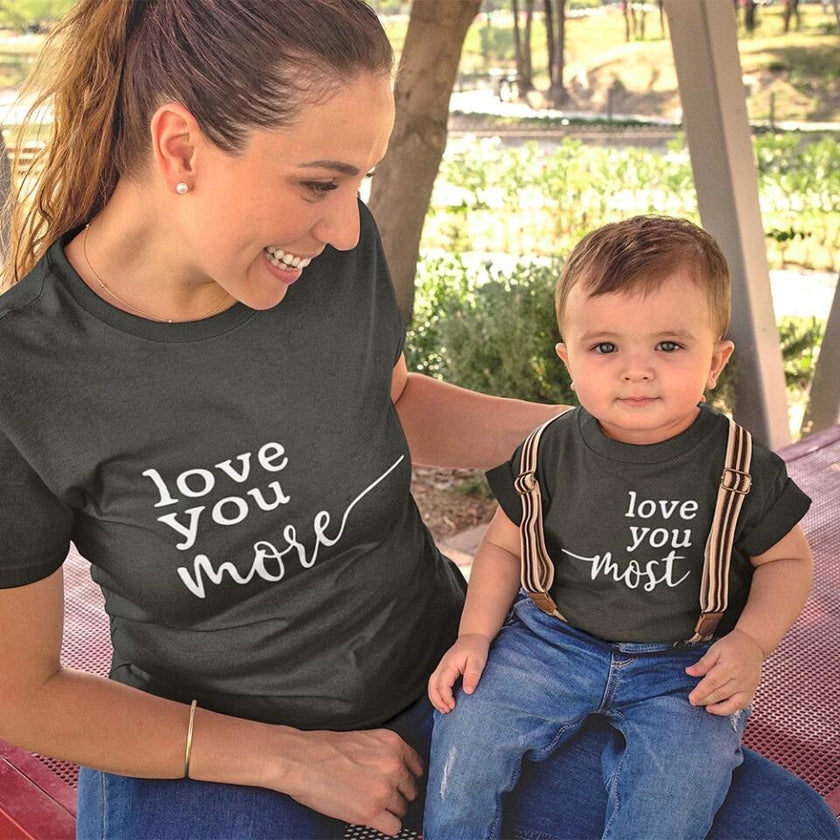 Customizer - Love You More/Love You Most Mommy & Me Tee