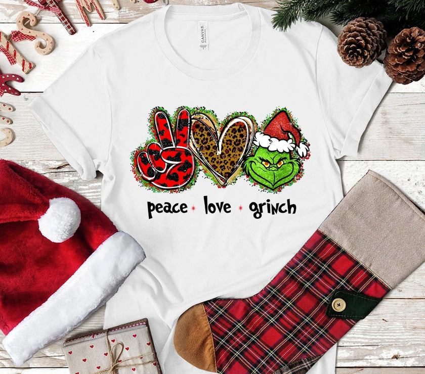 Peace, Love, Grinch Christmas Tee