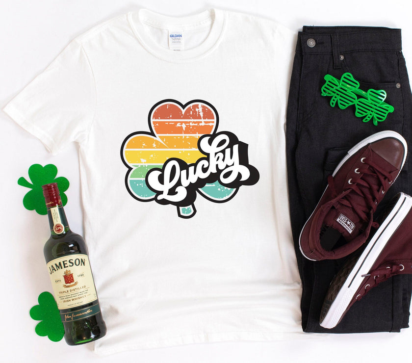 Plaid Lucky Retro St. Paddy's T-shirt