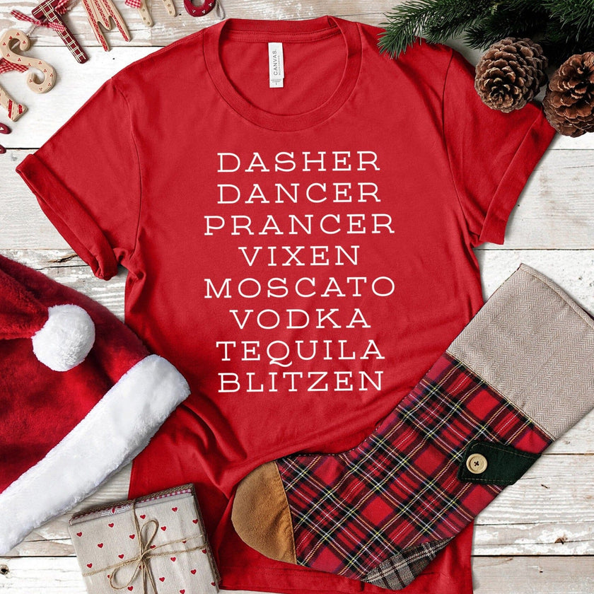 Santa Claus's Christmas Reindeer Name's T-shirt