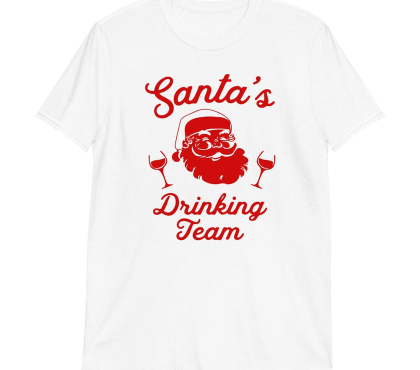 Santa's Drinking Team White Tee